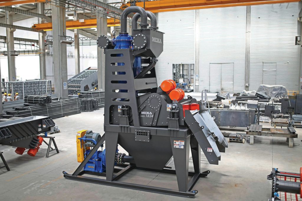 High-tech sand dewatering machine in Ankara factory. Ideal for industrial processes.